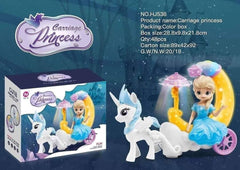 Princess Elsa Moon Cute Carriage Play Toy With Lights For Girls
