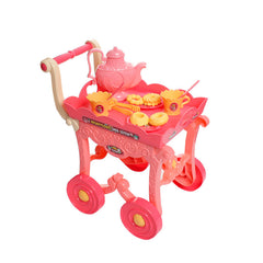 33Pcs Vibrant and Exciting Kitchen Tableware Toy Cart With Food Items And Utensils For Educational Play