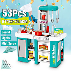 53Pcs Large Size Kitchen Play Set Pretend Play Toy Cooking Set For Kids
