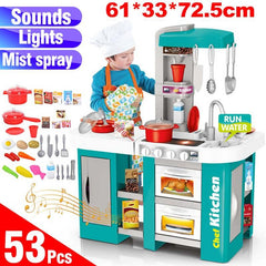 53Pcs Large Size Kitchen Play Set Pretend Play Toy Cooking Set For Kids
