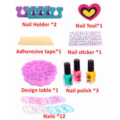 Nail Art Studio Girl's Creator Fabulous Decorator Sparkling Nail Set