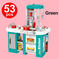 53Pcs Large Size Kitchen Play Set Pretend Play Toy Cooking Set For Kids