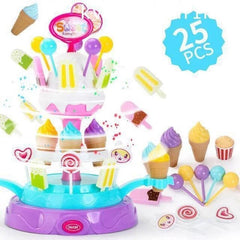 25pcs Children's Toys Sweet Rotating Platform Pretend Play Toy