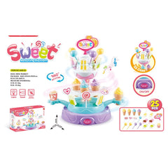 25pcs Children's Toys Sweet Rotating Platform Pretend Play Toy