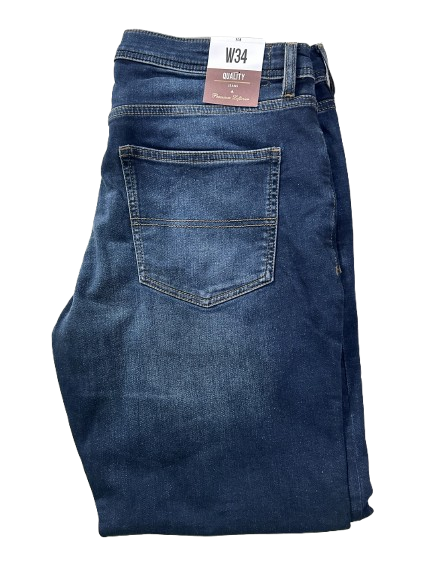 EXPORT LEFTOVER Denim Men's Straight Fit Jeans (MEDIUM BLUE)