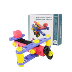 Nuts Bolts 100 Variations Aircraft Assemble Educational Kids Toys