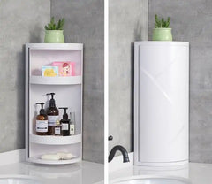 Your Solution Bathroom corner cabinet plastic rotating cabinet 360 degree washroom two shelves cabinet kitchen toilet cabinet two layer cabinet good quality plastic cabinet