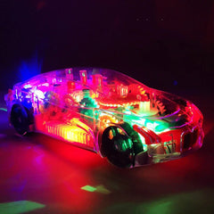 Electric Universal Gear Mechanical Concept Colorful Light Music Transparent Toy Car