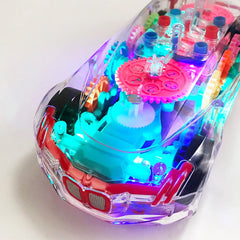 Electric Universal Gear Mechanical Concept Colorful Light Music Transparent Toy Car