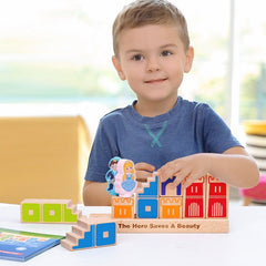 Wooden Building Blocks Toy Prince Save The Princess Interactive Game For Kids 3d Blocks
