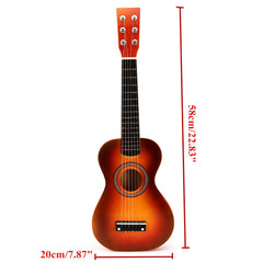 6 Strings Children Wooden Acoustic Guitar Musical Instrument Toy 23 Inch