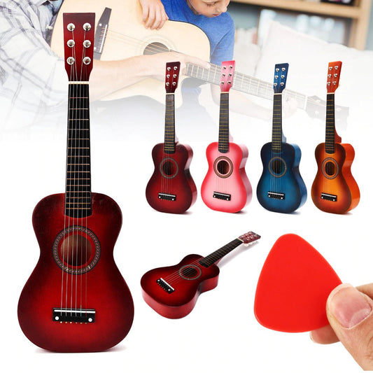 6 Strings Children Wooden Acoustic Guitar Musical Instrument Toy 23 Inch
