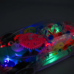 Electric Universal Gear Mechanical Concept Colorful Light Music Transparent Toy Car