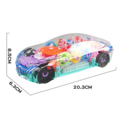 Electric Universal Gear Mechanical Concept Colorful Light Music Transparent Toy Car